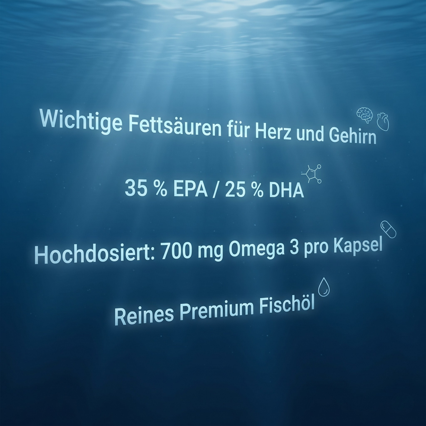 ONE Omega 3 – 1000mg Hochdosiert 35% EPA / 25% DHA – 120 Kapseln