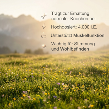 ONE Vitamin D3  4000IE – Hochdosiertes Sonnenvitamin – 180 Tabletten
