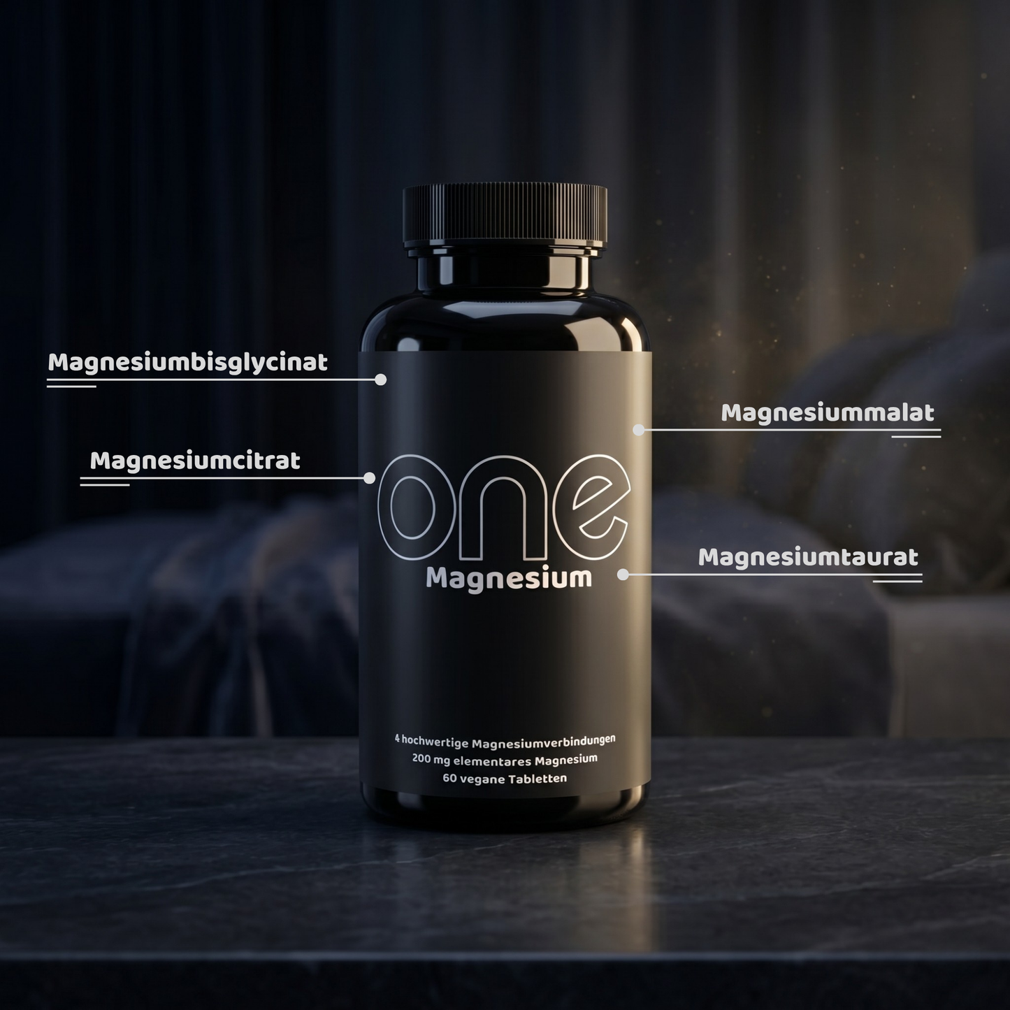 ONE Magnesium Komplex – 4 Formen mit Hoher Bioverfügbarkeit – 60 Kapseln