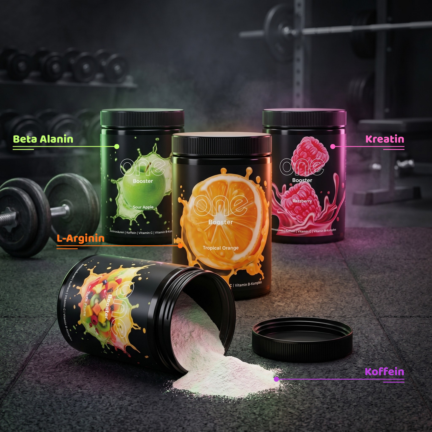 ONE Pre-Workout Booster – mit Koffein & Aminosäuren – 520g Dose (80 Portionen)