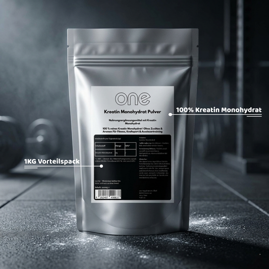 ONE Kreatin Monohydrat Pulver – 100% Rein & Geschmacklos – 1kg Vorratspack